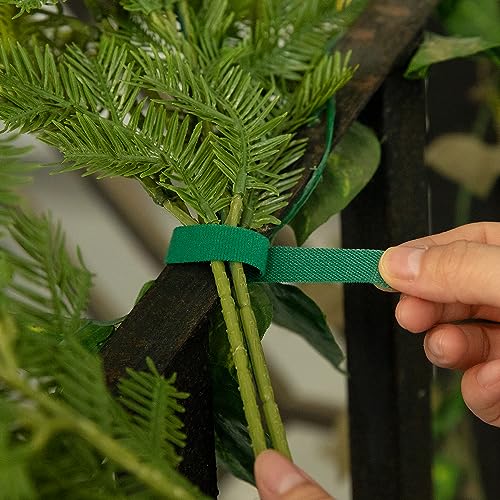 Green 50ft Christmas Garland Ties - Holiday Cable Straps for Decoration