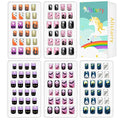 Kids Halloween Press-On Nails Set - 120pcs Glitter Rainbow Short Fake Nails with Variations