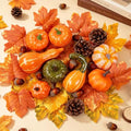 34PCS Fall Pumpkin Decor Set for Autumn Thanksgiving Home Celebration