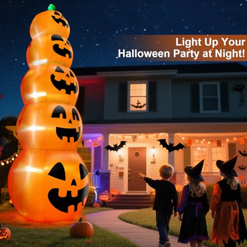 14 FT Giant Halloween Inflatable Pumpkins Yard Decoration with LED Lights