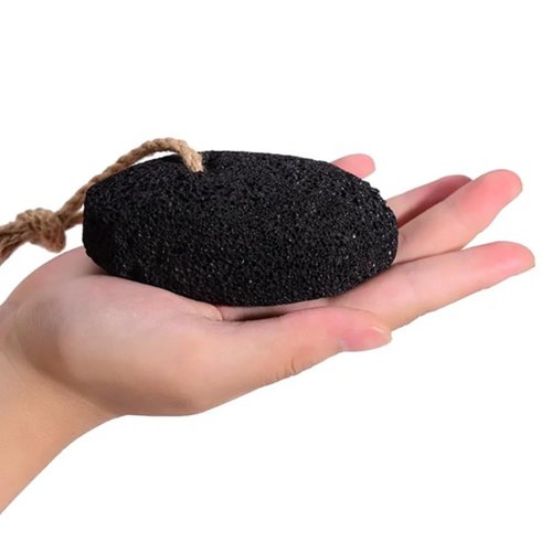 RDRKR 2-Pack Natural Lava Pumice Stone for Feet & Hands – Callus & Corn Remover for Cracked Heels, Hard Dry Skin Exfoliator, Volcanic Foot Scrubber Pedicure Tool (Black)