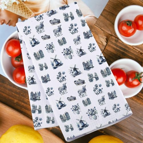 Dutch Flag Kitchen Towel Blue Cow House Variation of THIS listing