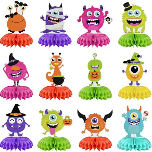 Halloween Honeycomb Centerpieces - Spooky Monster & Ghost Party Decor - 12 Pack - Variations of THIS listing