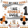 Halloween First Birthday Party Decorations Boy Spooky Dude Banner Backdrop Balloons Set