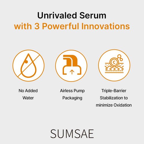 SUMSAE Pure Vitamin C Serum - Best Korean Skincare with Vitamin 10.5%, No Added Water, Special Airless Pump, Brightening and Firming Skin, Improving Uneven and Dull Skin Tone, 30ml/1.01fl.oz.