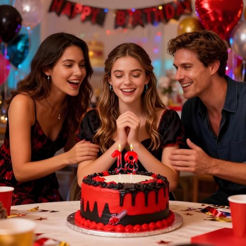 Modern 18 Blood Dripping Number Cake Candle - Horror Halloween Birthday Decoration
