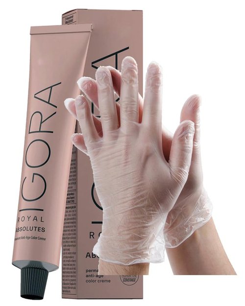 Igora Absolutes 9-40 Extra Light Blonde Beige Permanent Hair Color | 2 Fl Oz with Vinyl Gloves Bundle