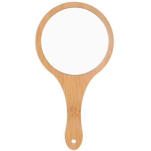 NOLITOY Small Bamboo Hand Mirror, 5.3in* 10in Portable Single Side Handheld Vanity Mirror with Wooden Frame Travel Makeup for Women and Girls