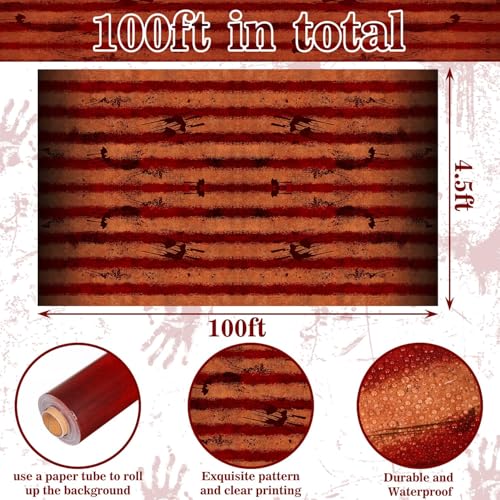 100 Ft Creepy Carnival Tablecloth Roll for Halloween Haunted Circus Backdrop