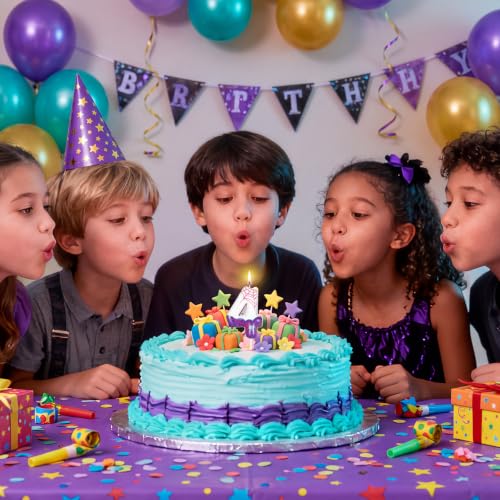 Purple Spider Number 4 Birthday Candle for Cakes & Pastries - Party Decor