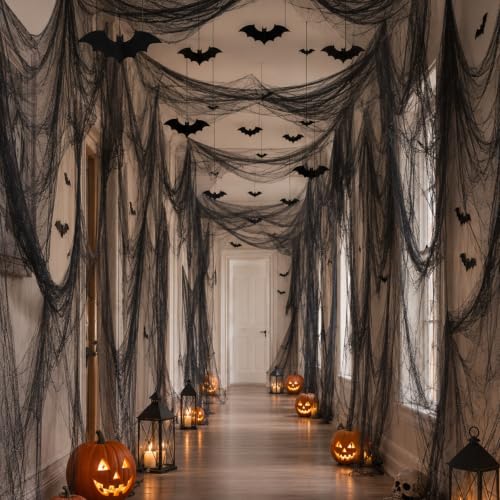 Halloween Party Decorations Black Creepy Cloth & Bat Wall Decor - Black Bat Variation