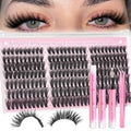 E-210 Manga Lash Clusters Kit - Wispy Spikes & Fluffy Eyelash Extensions with Seal - 10-18mm, 210PCS