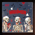 Halloween Window Clings 4 Sheet Set - Skeleton Bats Ghost Spider Decorations