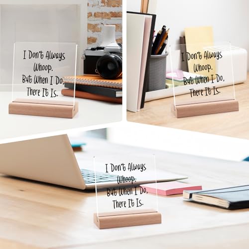 Funny Office Desk Plaque with Wooden Stand - Coworker & Boss Gift