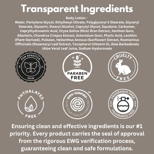 HygieneLab Body Lotion for Men - EWG Verified, Ultra Hydrating & Fragrance-Free | 12oz for Sensitive Skin