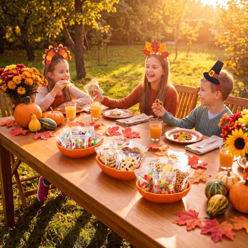 Fall Pumpkin Candy Dish Set - 3 Ceramic Pumpkin Snack Bowls, 11.2oz, Halloween Decor