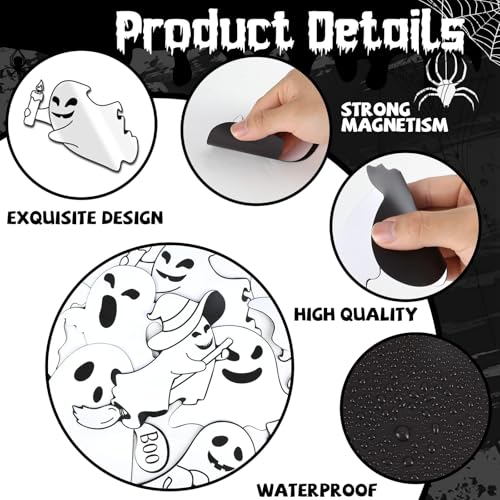 36Pcs Halloween Ghost Magnetic Car Decals Reflective Ghost Stickers for Outdoor & Garage Decor
