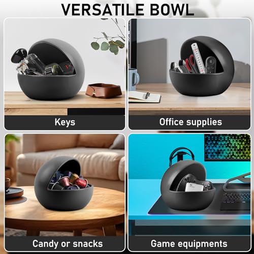 Black Resin Candy Bowl for Kitchen Counter & Entryway - Multifunctional Home Decor - M