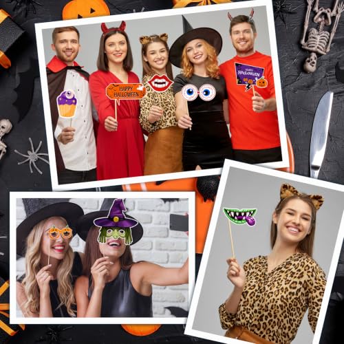 20 Pack Halloween Photo Props Set Spooky Monster Witch Skull Party Decorations