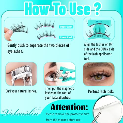 Sweety Magnetic Eyelashes with Applicator - Reusable Cat Eye & Manga Lashes, No Glue, Gift-Ready