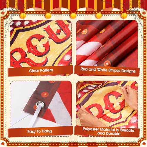 Halloween Circus Tent Banner Decorations - Creepy Carnival Party Backdrop