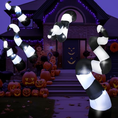 Halloween Inflatable Lighted Giant Striped Desert Worm Set - Sandworm Variation