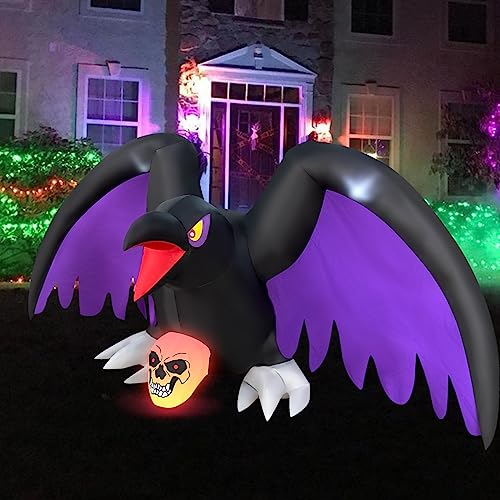 Inflatable Halloween Skeleton with RGB Lights - 6ft Yard Decor
