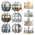 Medieval Knight Party Masks & Crowns Set - 20 Pieces for Costumes & Events