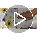 Autumn Pumpkin Round Tablecloth - Halloween Fruit & Leaves Pattern, 60 Inch, Orange Black - Seasonal Kitchen Decor