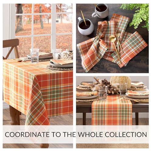 Hawley Plaid Harvest Cotton Table Runner - 13x90 Inches, Multicolor, Autumn