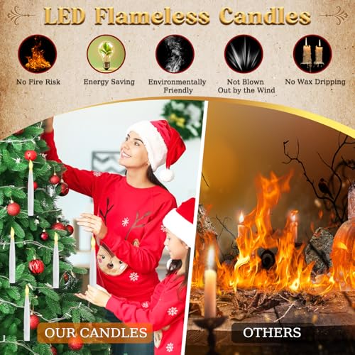 Flameless Floating Candles with Remote & Timer - Halloween & Holiday Decor, 12PCS