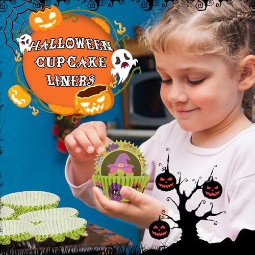 Halloween Pack of 600 Cupcake Liners - Disposables with 12 Styles for Party & Baking