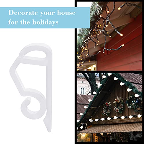 300 Pieces Christmas Light Clips Outdoor Gutter Hooks - White, Reusable & Waterproof