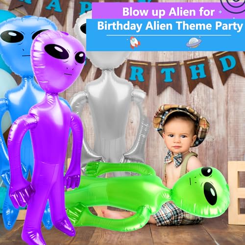 Giant Inflatable Alien Balloons Set - 4 Pack Large Space Party Decorations
