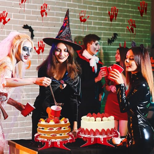 Halloween Bloody Cupcake Stand Party Decorations - Bloody Handprint Dessert Display