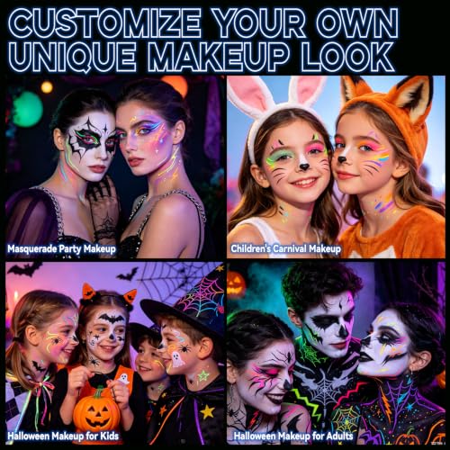 UV & Black & White Face & Body Paint Kit Set A - Gothic SFX Makeup