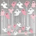 Halloween Ghost Hanging Streamers Set - Pink Ceiling Decorations for Kids Parties