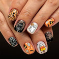 Halloween Press On Nails Short Square Fake Nails with Pumpkin Ghost Spider Web Design - Nails-261 - 24 Pcs
