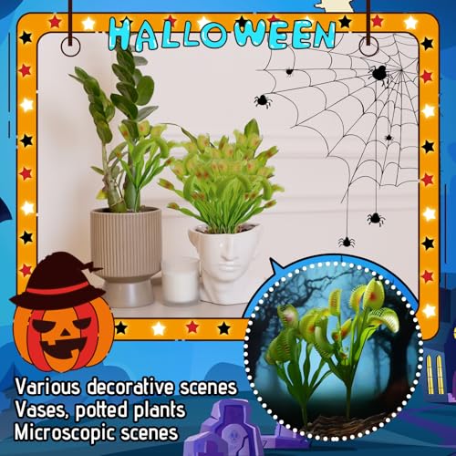 8 Pack Artificial Venus Flytrap Plants Decoration - Indoor & Outdoor Faux Plants