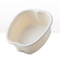 AMOBON Foot Soaking Bath Basin: Plastic Foot Spa Basin for Soaking Feet - Foot Soaking Tub with Massage Dots - Roomy Foot Soak Bucket for Water Spa and Foot Massage (White)