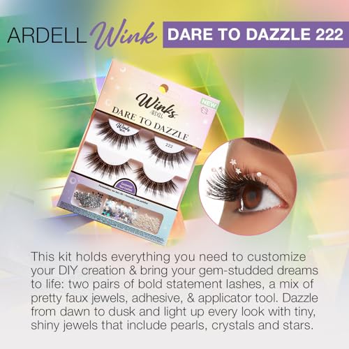 False Eyelashes Set with Rhinestones & Glitter - DIY Glam Lashes for Party & Events
