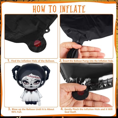Halloween Foil Balloon Set with Horror Doll Designs for Party Decorations