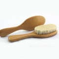 HiKin 8.86” Short Handle Dry Bath Body Brush Scrubber, Wood Handle Natural Soft Wool Bristles Bath & Shower Brush.