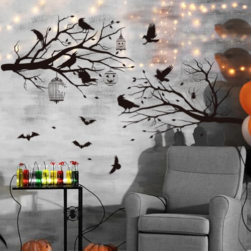 Halloween Wall Decals Black Tree Branch Wall Stickers - Halloween Tree Variation