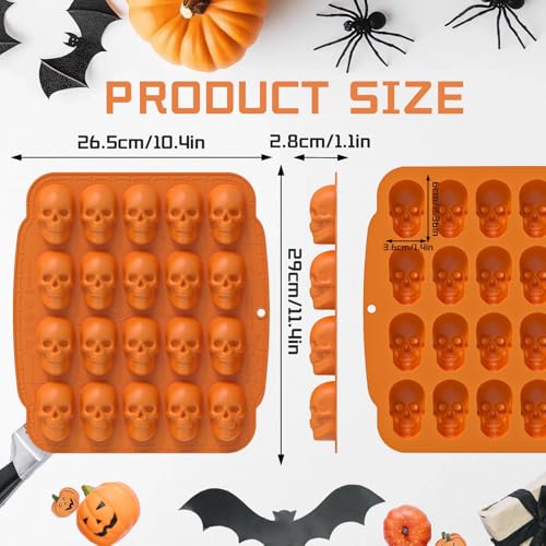 Silicone Skull Mold 20-Cavity Halloween Chocolate Candy Jelly Cake Decor Ice Soap