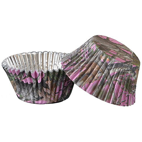 Pink Camo Cupcake Liners - Foil Backed, 36 Pack, High-Definition Camo Design
