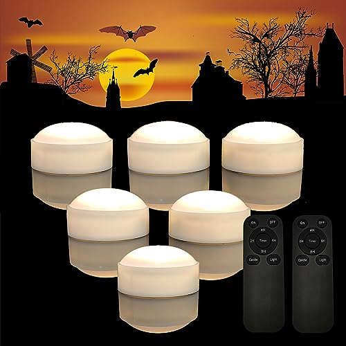 Halloween Pumpkin Lights 6 Pack with Remote & Timer - White - iZAN
