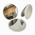 MONKEY SUN LED Mini Makeup Mirror, Compact Folding Travel Mirror with Touch Control, Round, White, 3.5 inch