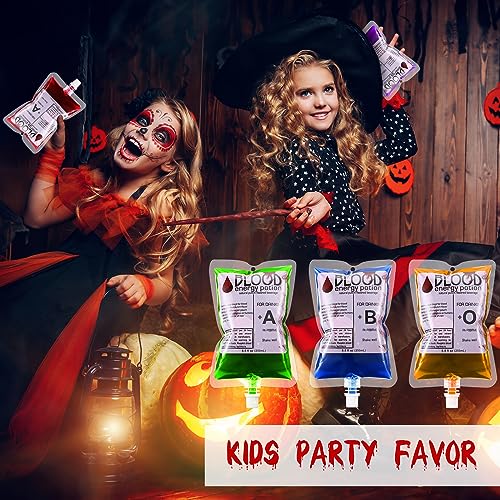 60 Pack Halloween Drink Bags with Syringes - Reusable Party Pouch Set