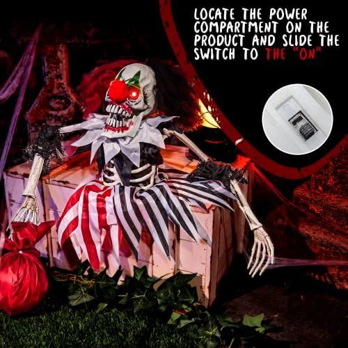 Halloween Hanging Animatronic Clown Balloon - Spooky Talking Decor with Sound & Lights